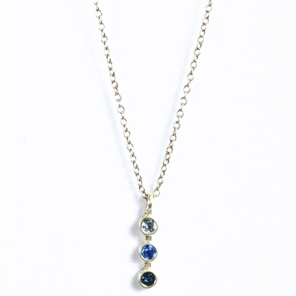 Y2K Pendant Necklace Three-Tiered Blue Gemstones Ombre Fairy Whimsigoth Prom
